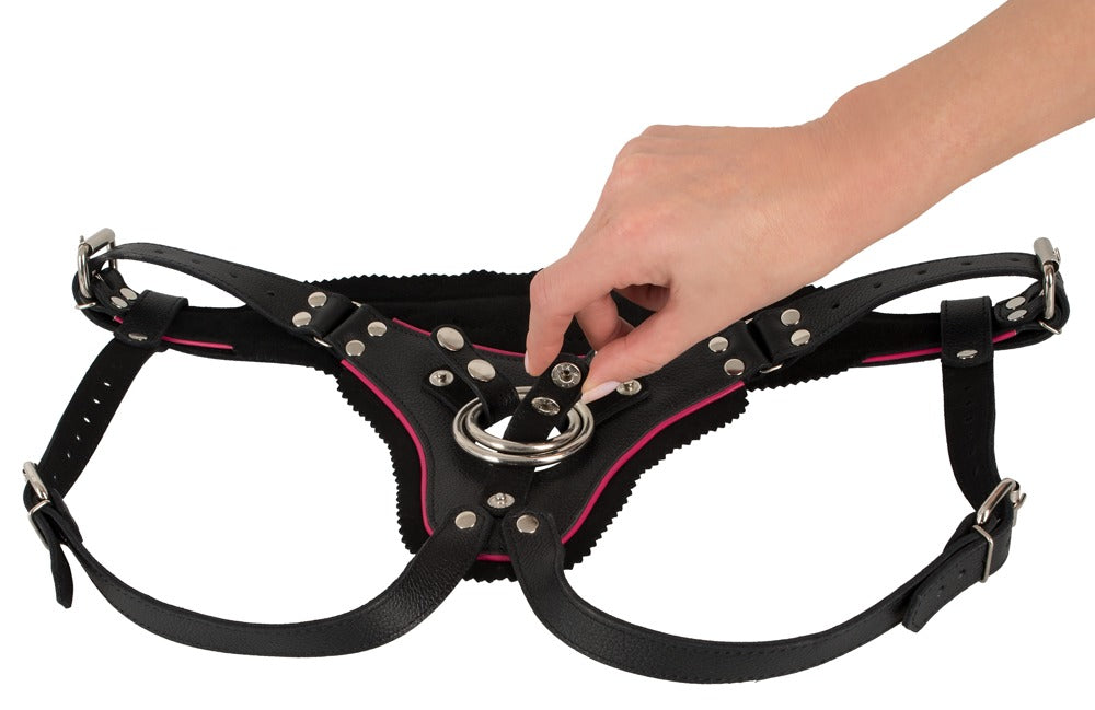 Arnés Strap-on Leather Zado S-L Negro Ajustable con Anillas