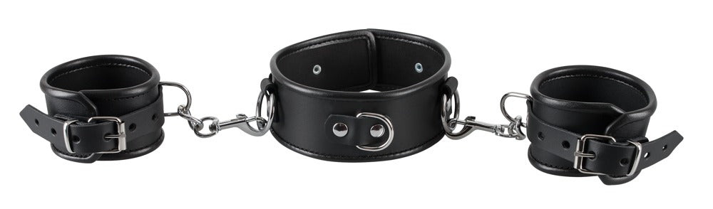 Collar y Esposas de Cuero ZADO - Set BDSM Profesional