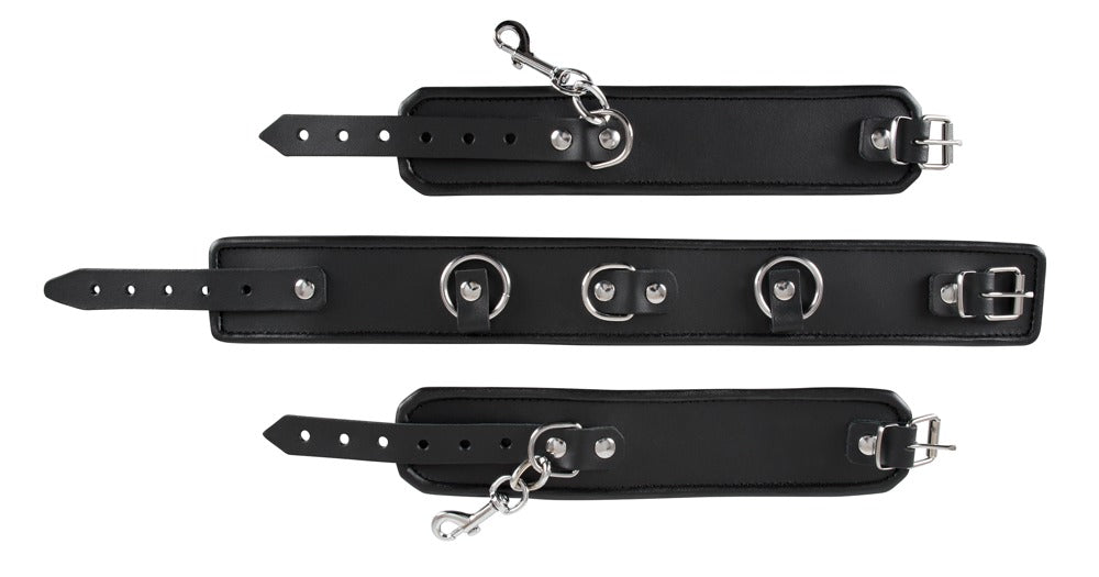 Collar y Esposas de Cuero ZADO - Set BDSM Profesional