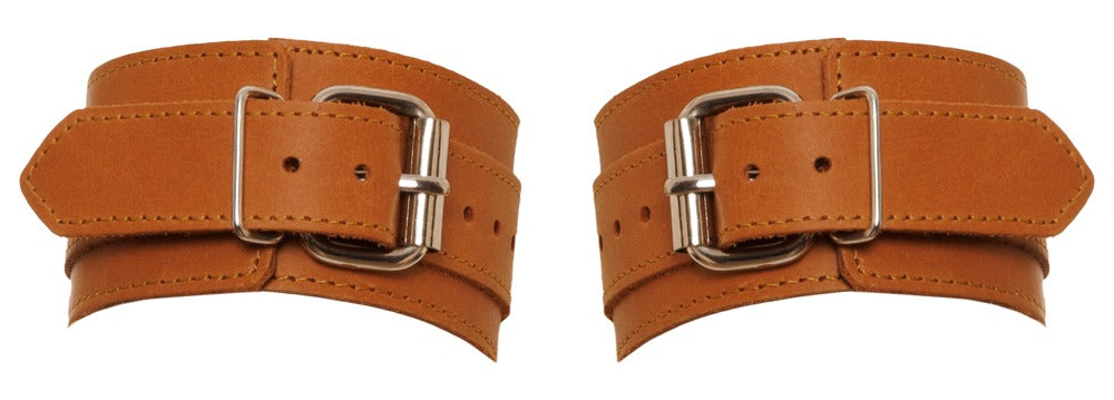 Esposas de Cuero Natural Zado - Bondage de Calidad Premium