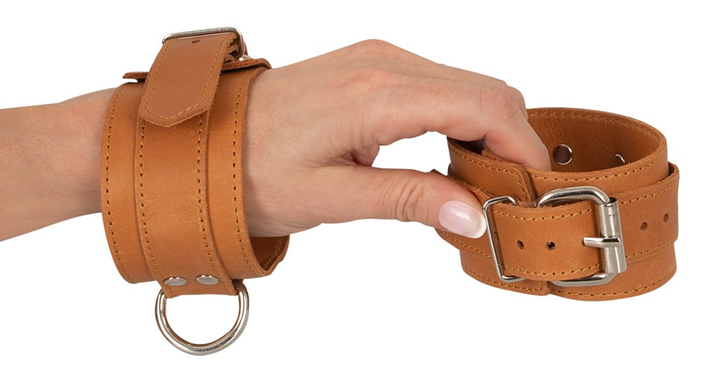Esposas de Cuero Natural Zado - Bondage de Calidad Premium