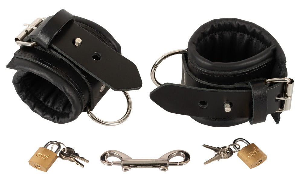 Esposas de Cuero Zado con Cerraduras - Bondage Profesional