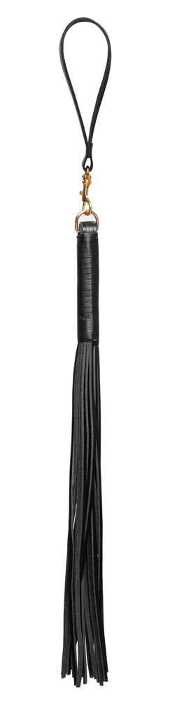 Leather Flogger Gold Zado - Fusta de Cuero con Mosquetón Dorado