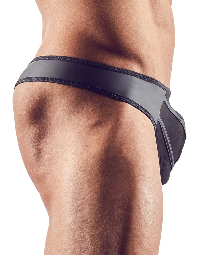 Men's String L Svenjoyment - Tanga Negro Powernet Brillo Mate