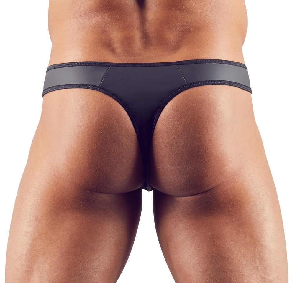 Men's String L Svenjoyment - Tanga Negro Powernet Brillo Mate