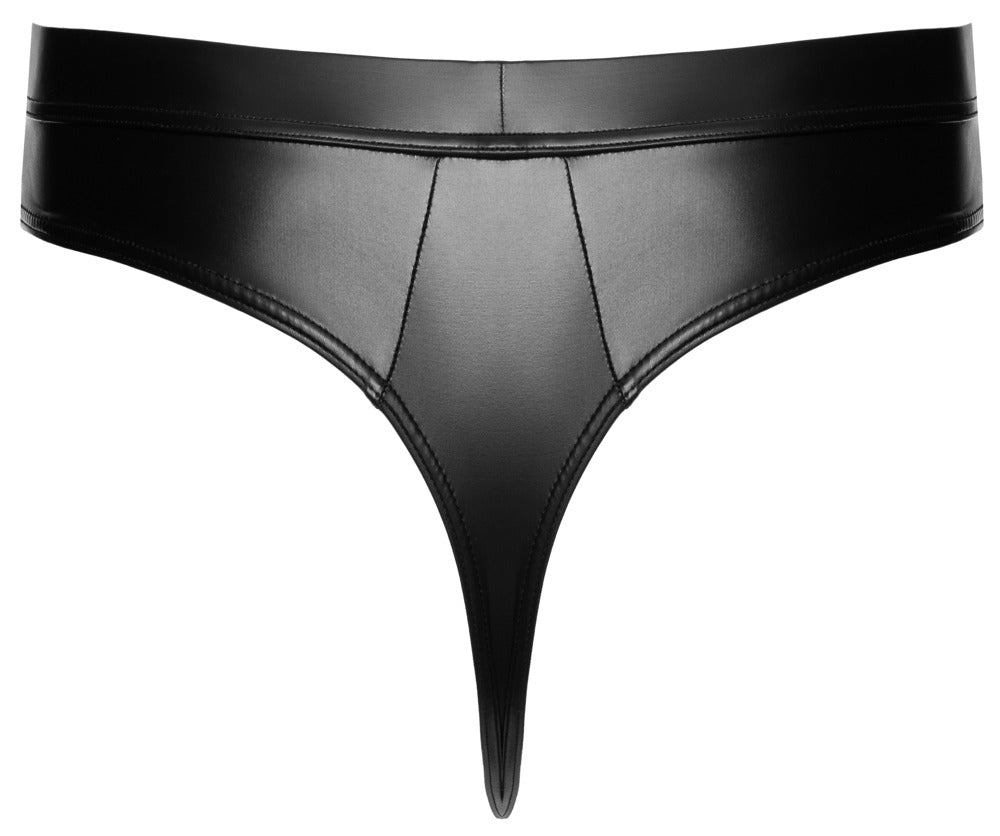 M. Thong S Svenjoyment - Tanga Wet Look Negro con Rayas Rojas