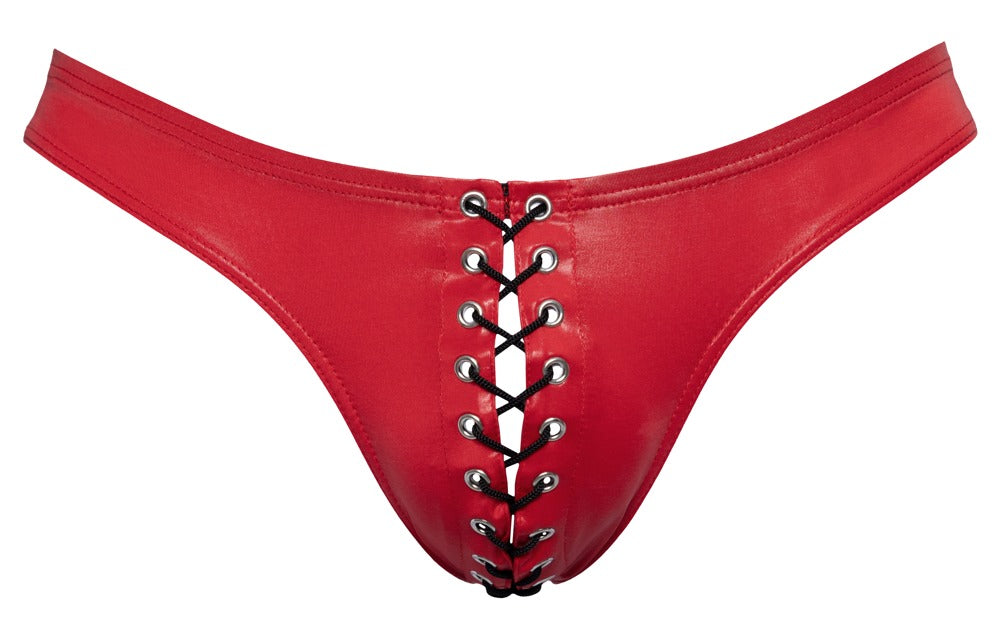 Slip Svenjoyment Rojo Brillante con Cordón Decorativo - Talla M