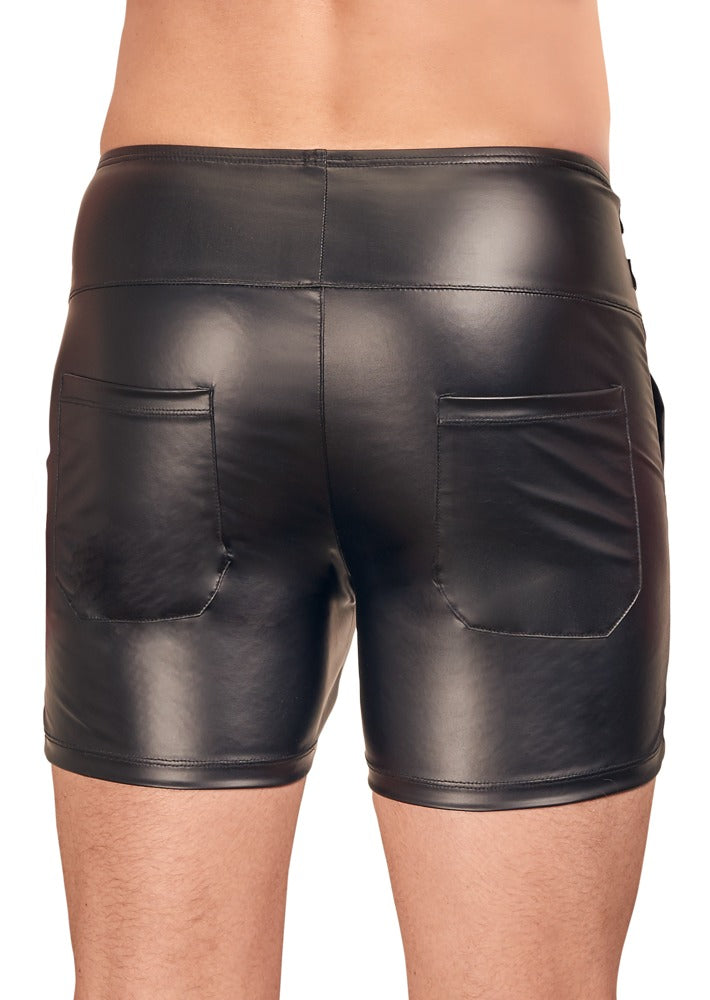 Pantalones Cortos Negros NEK High Waist con Hebillas Ajustables - Talla M