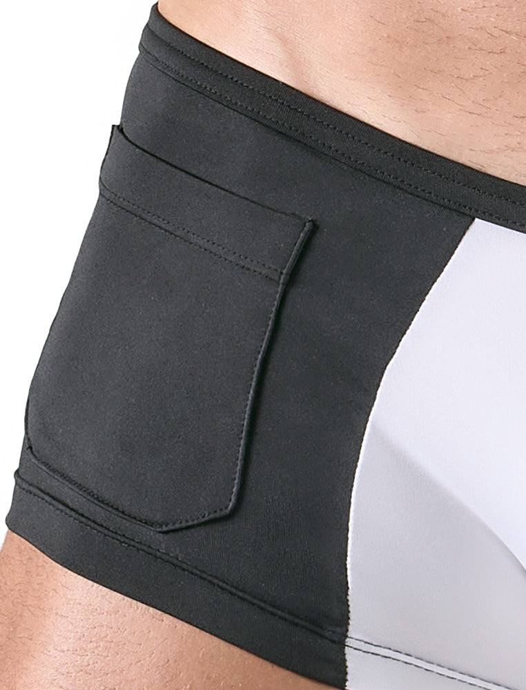 Pantalones Camarero Svenjoyment - Diseño Blanco y Negro con Cadena Plateada