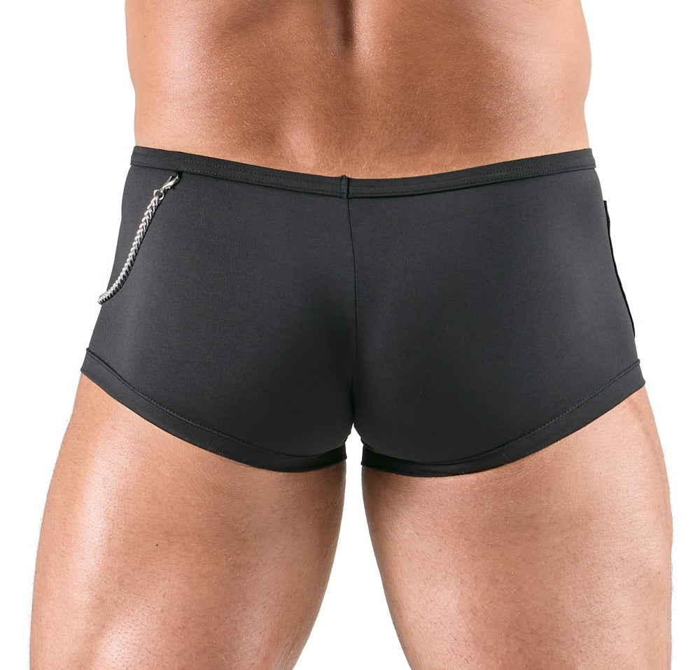Pantalones Camarero Svenjoyment - Diseño Blanco y Negro con Cadena Plateada