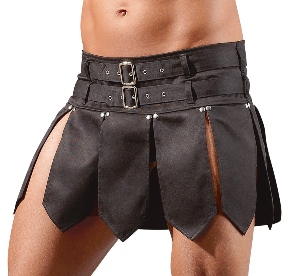 Men's Skirt Gladiador Negro con Cinturones - Svenjoyment