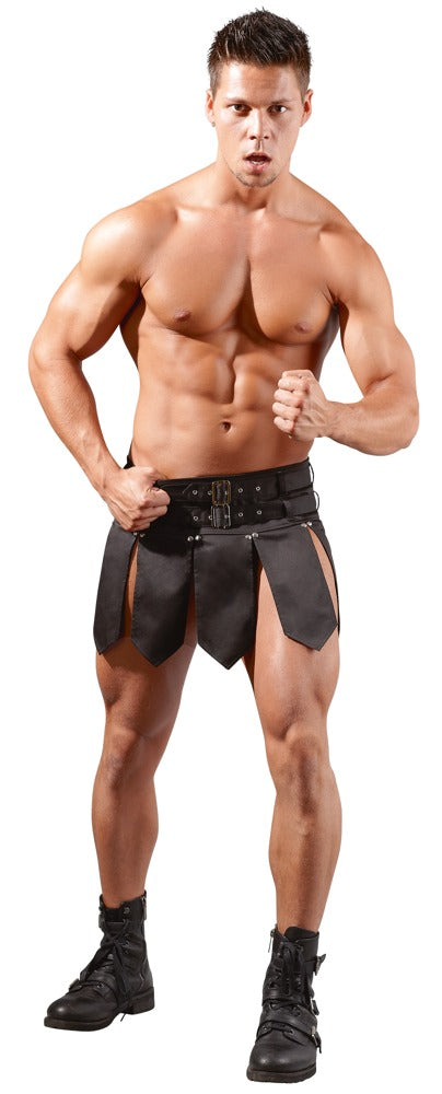 Men's Skirt Gladiador Negro con Cinturones - Svenjoyment