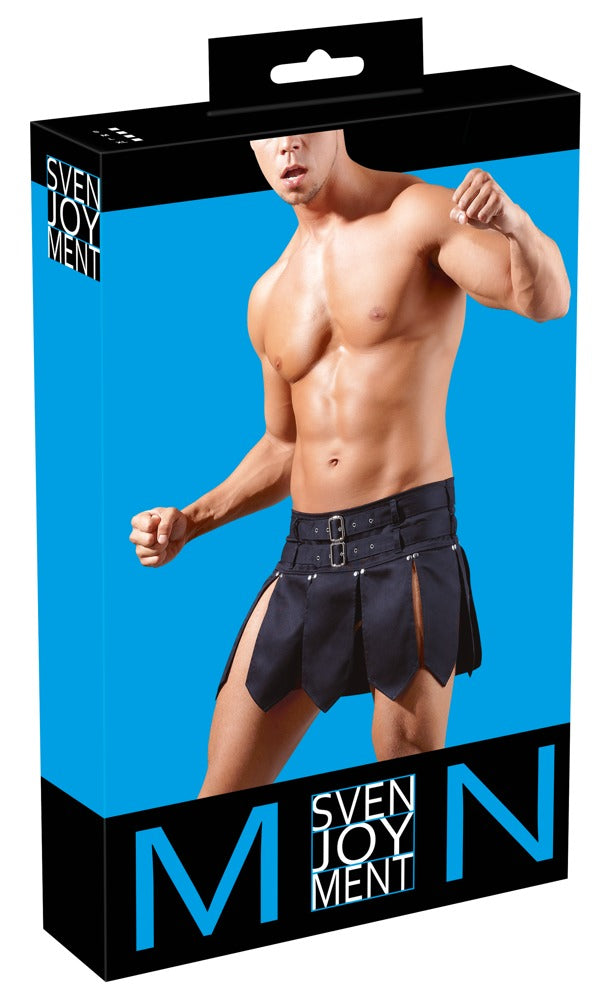 Men's Skirt Gladiador Negro con Cinturones - Svenjoyment