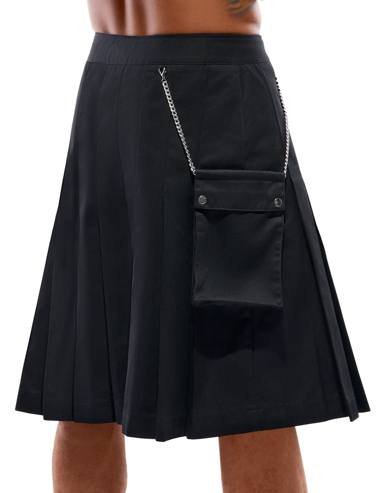 Kilt Negro Svenjoyment Talla L - Estilo Masculino con Bolsillo Desmontable