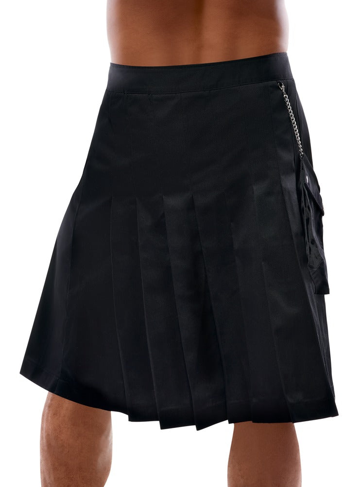 Kilt Negro Svenjoyment Talla L - Estilo Masculino con Bolsillo Desmontable