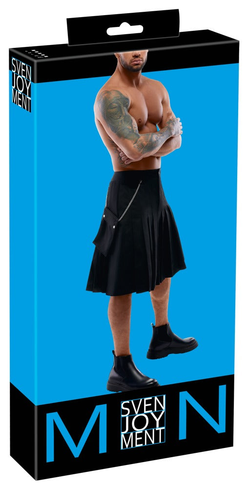 Kilt Negro Svenjoyment Talla M - Estilo Masculino con Pliegues
