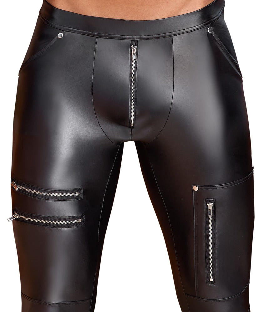 Pantalón Slim Fit NEK con Detalles de Tachuelas y Cremalleras - Talla S