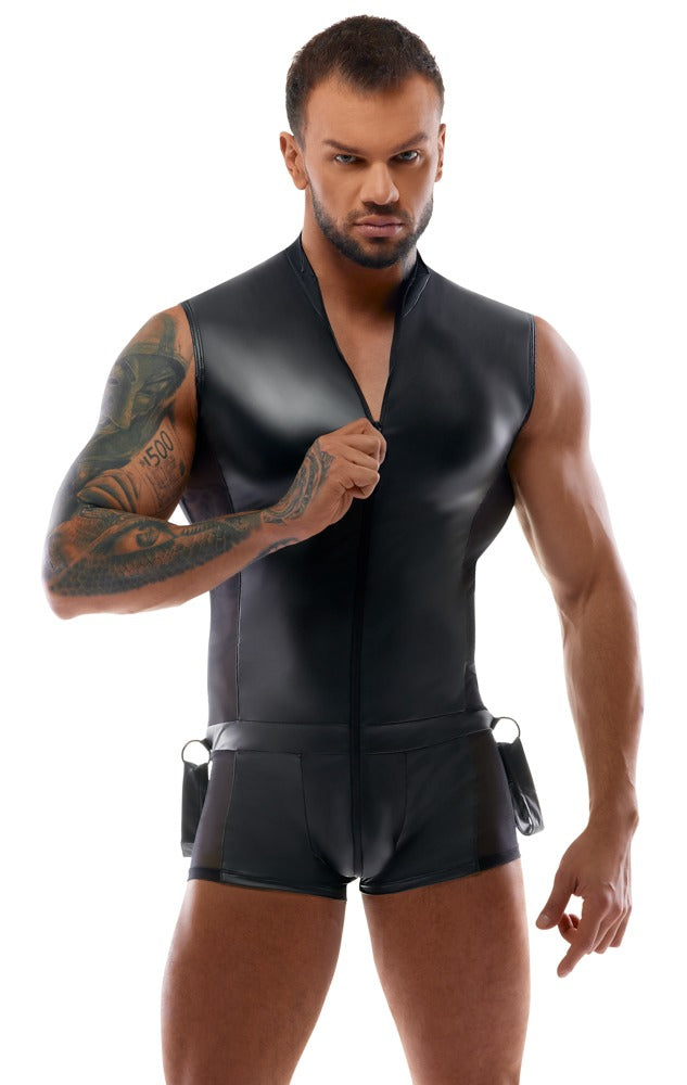 Mono BDSM sin mangas con esposas ajustables Svenjoyment
