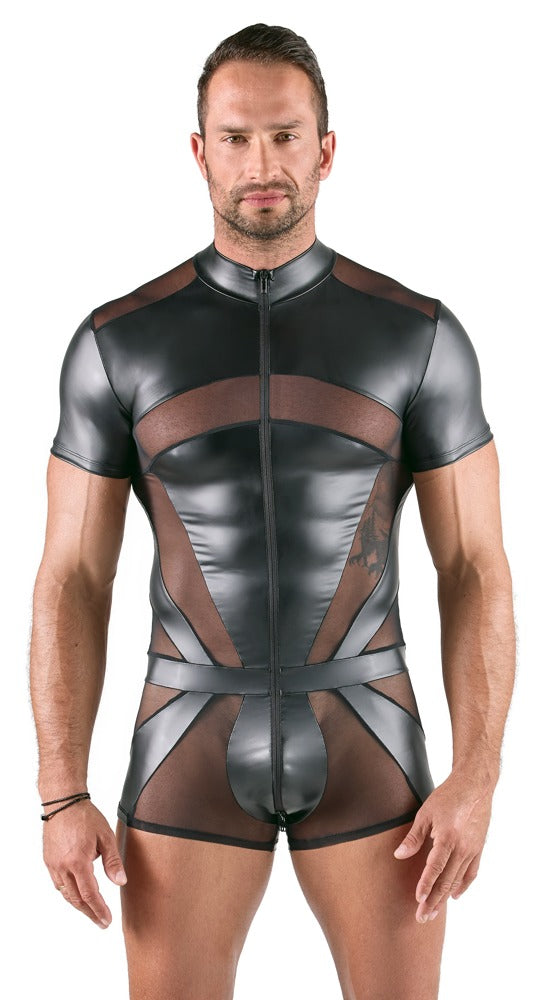Men's Playsuit 2XL Negro Svenjoyment - Mono Ceñido con Cremallera