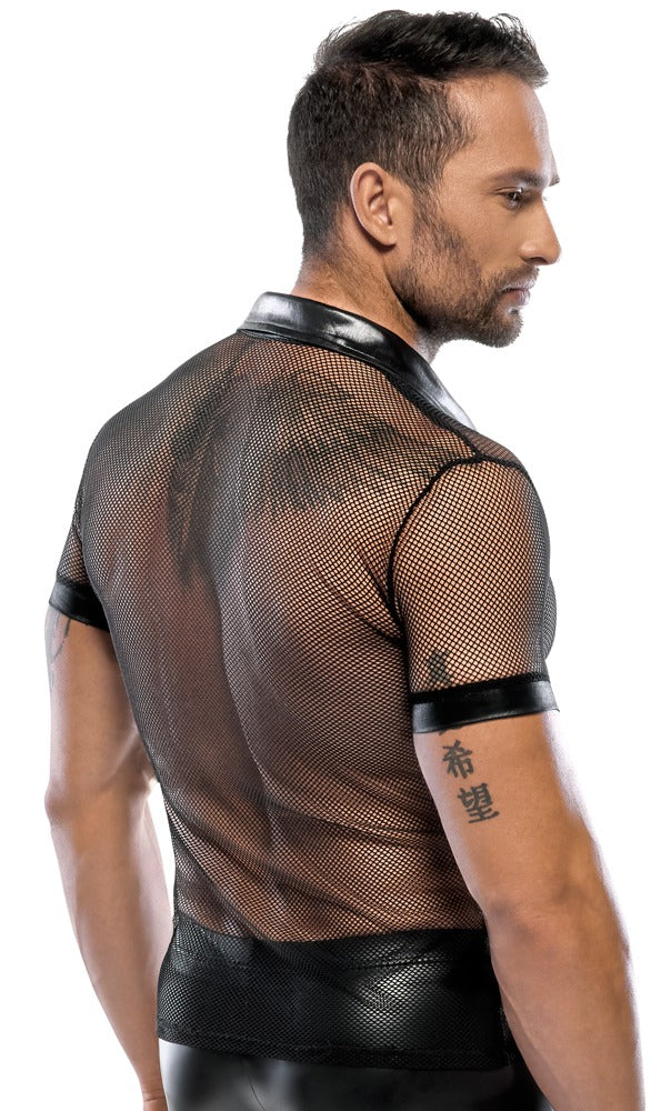 Camisa Masculina Svenjoyment con Cuello Polo y Detalles en Red