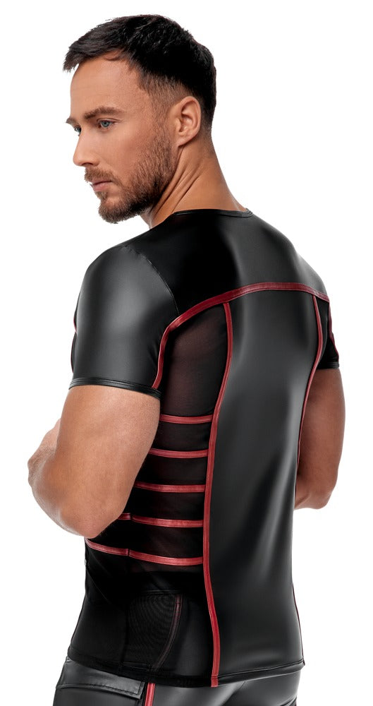 Camiseta Corta NEK Black/Red XL - Diseño Ajustado con Detalles en Malla