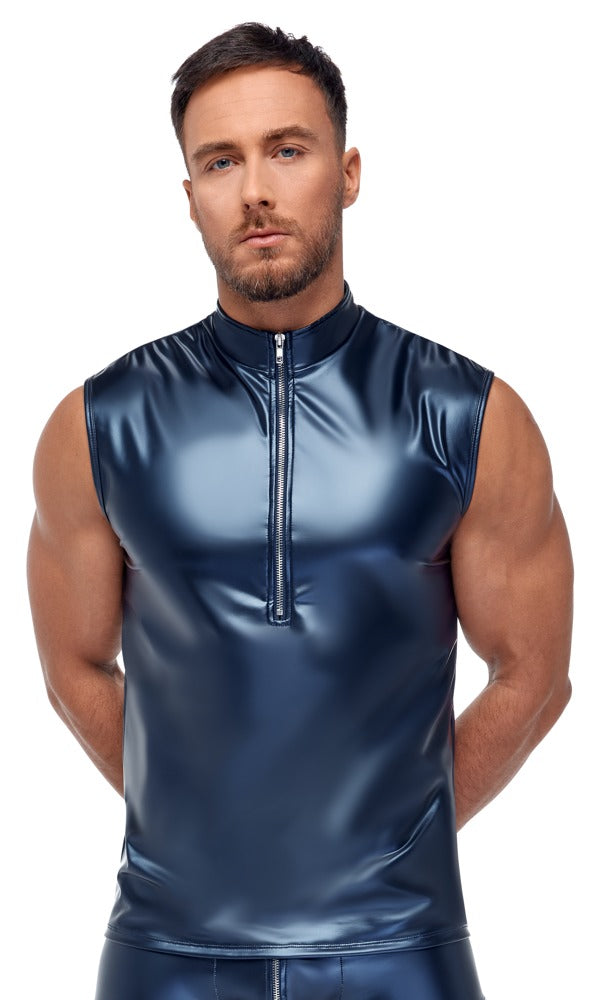 Camiseta sin mangas azul metalizado NEK talla M