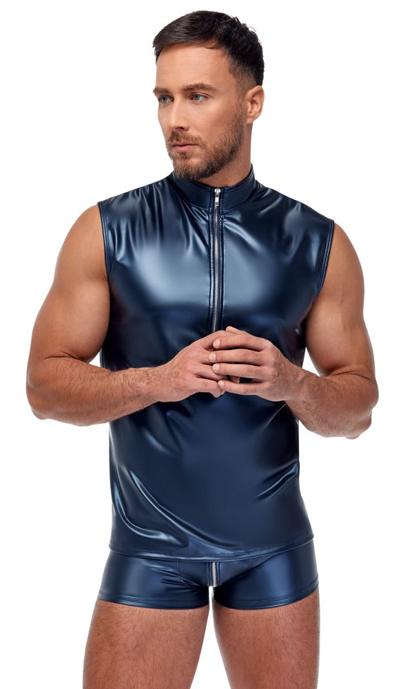 Camiseta sin mangas NEK azul metalizado talla L