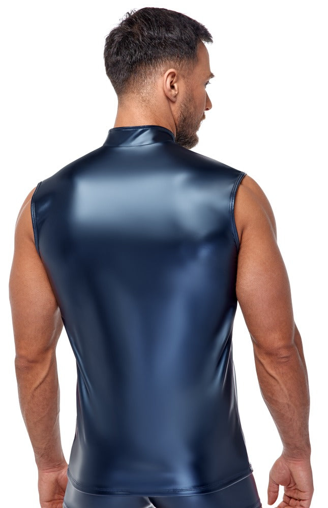 Camiseta sin mangas azul metalizado NEK talla M