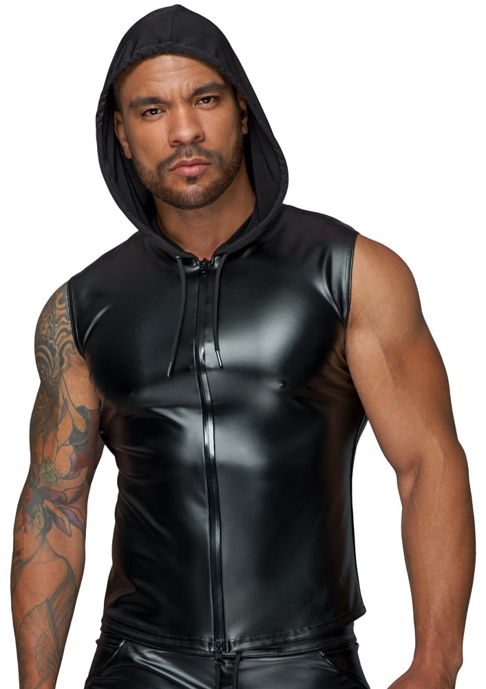 Noir Hoodie L - Sudadera con Capucha Elástica Negro