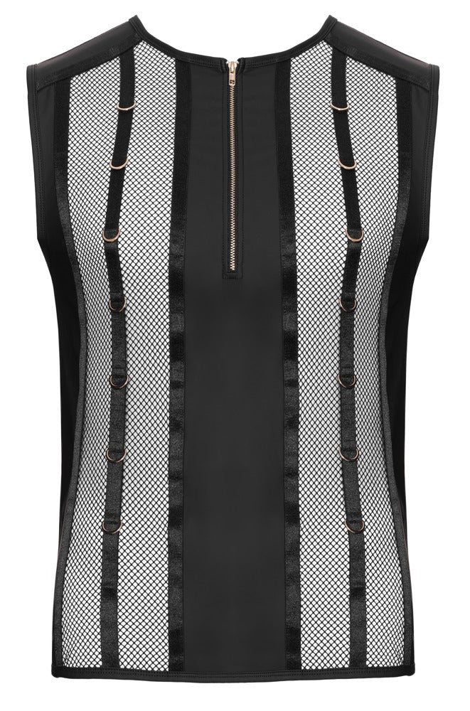 Camiseta de Malla Negra Svenjoyment 3XL con Efecto Mojado y Cremallera
