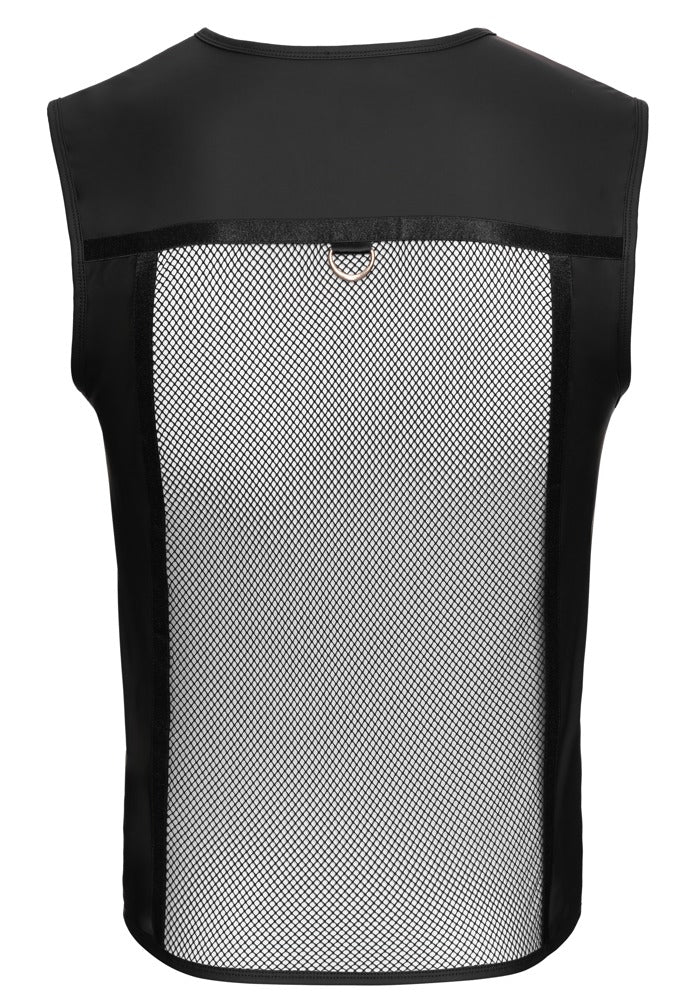 Camiseta de Malla Negra Svenjoyment con Efecto Mojado y Cremallera