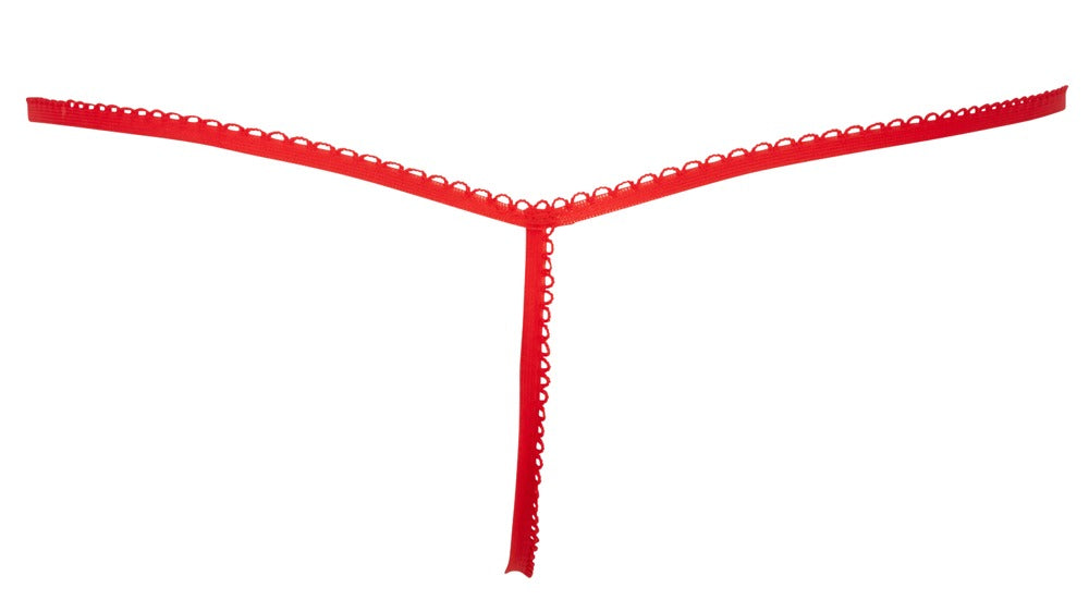 Men's String Navideño Rojo Metalizado con Plumas - Svenjoyment