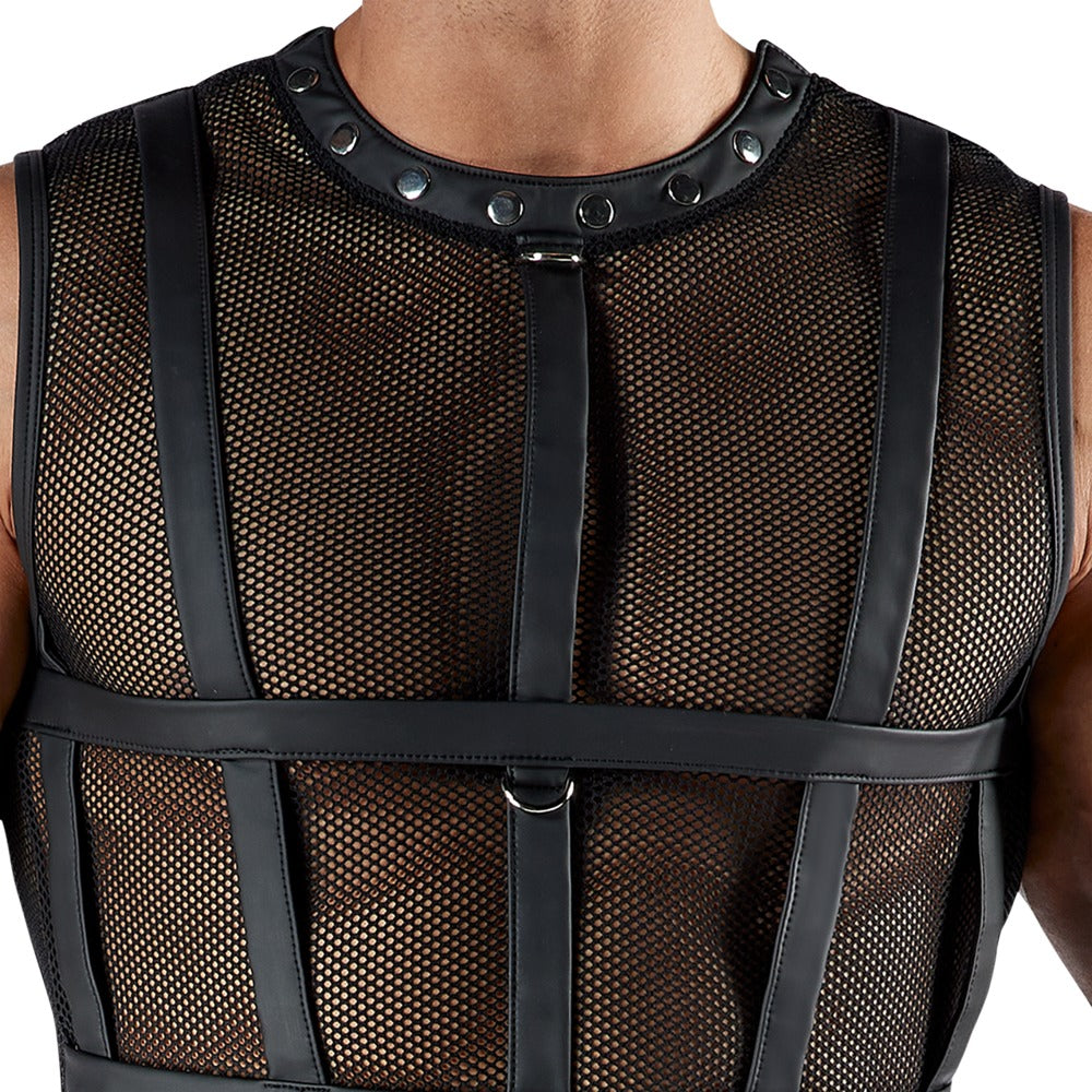 Men's Bondage Set M Svenjoyment - Arnés Malla con Esposas