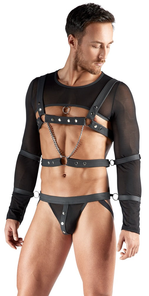 Men's Bondage Set S Svenjoyment - Conjunto Arnés y Esposas Negro