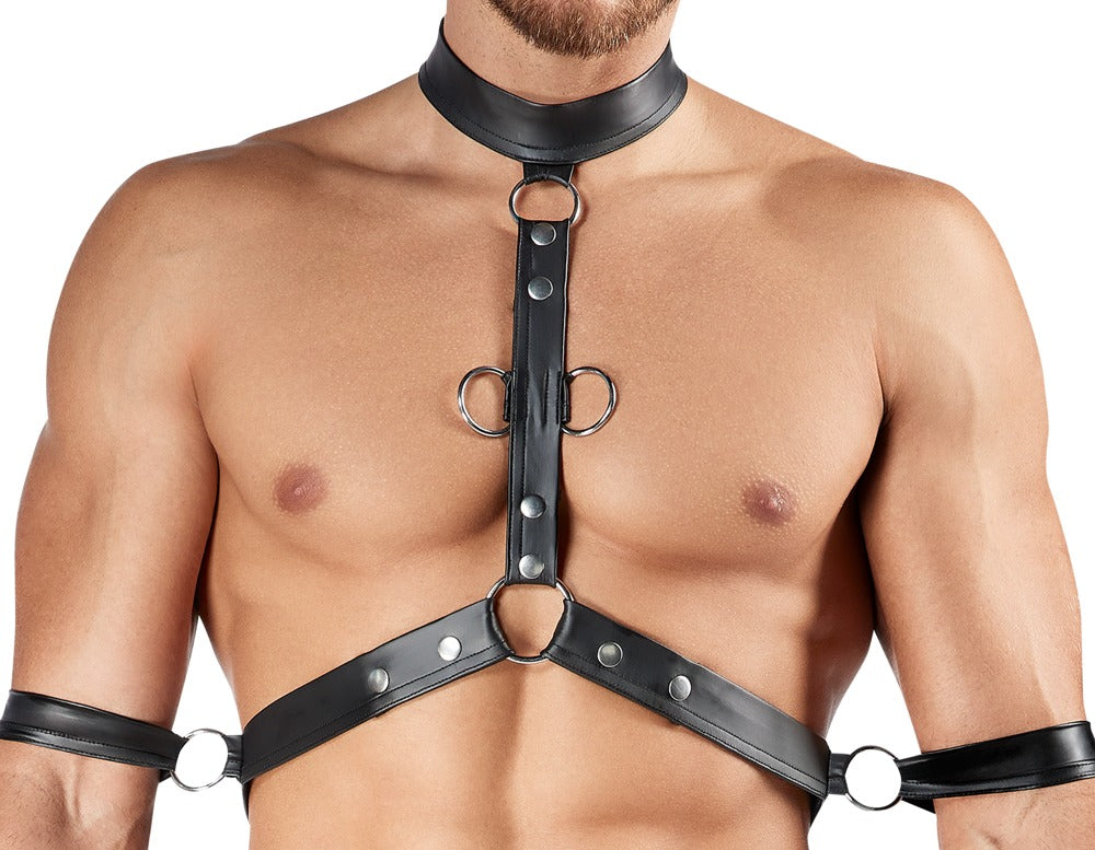 Pantalón Harness BONDAGE con Arnés de Pecho y Esposas - Svenjoyment