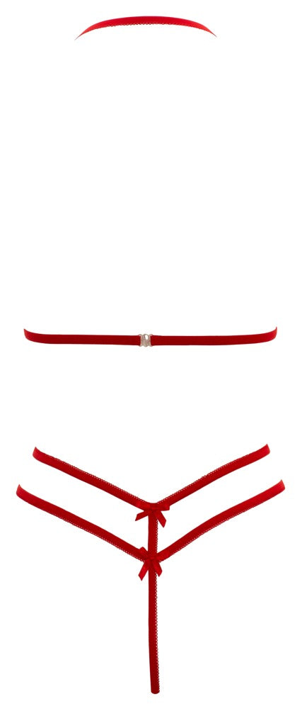 Conjunto de Encaje Cottelli Lingerie Rojo Talla XL