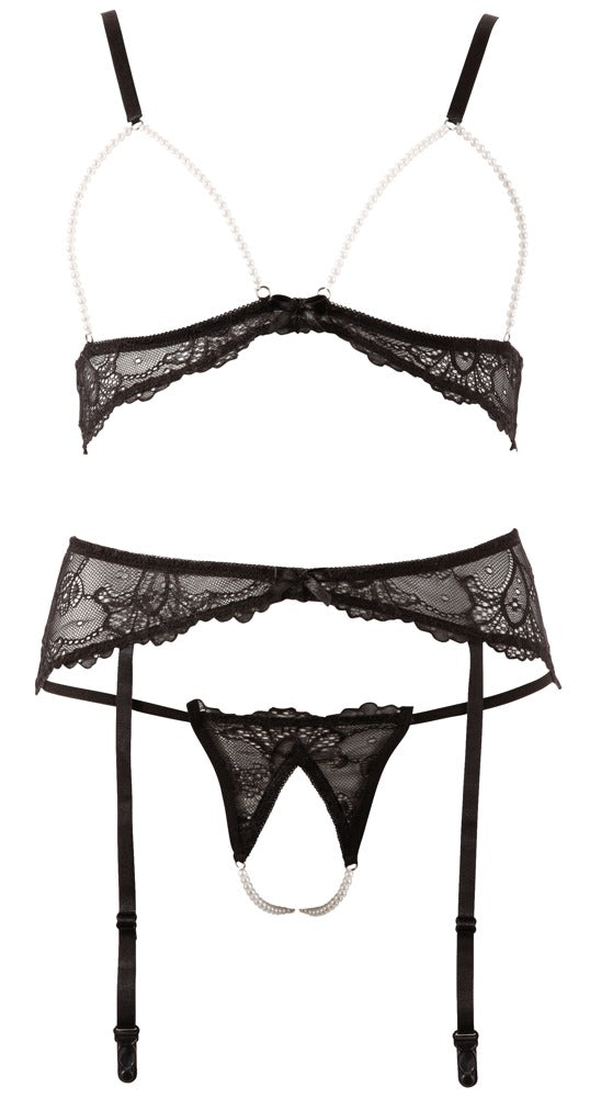 BH Set Pearls XL - Conjunto de Encaje con Detalles de Perlas