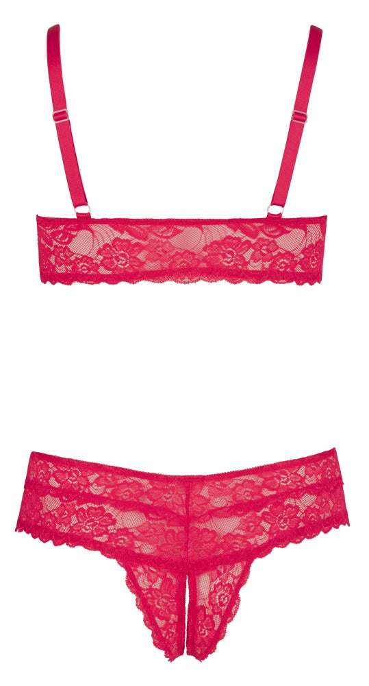 Conjunto Sujetador y Braguita Cottelli Curves Talla 4XL - Encaje Rojo