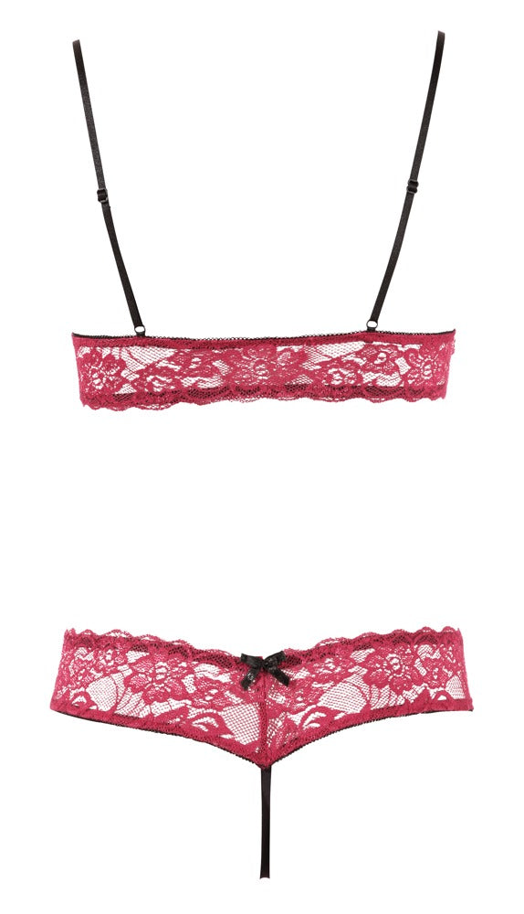 Cottelli Lingerie Bra Set L - Conjunto Seductor de Encaje con Copas Abiertas