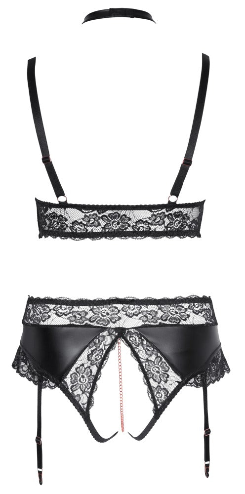 Bra and Suspender Briefs 4XL Cottelli Curves - Conjunto Erótico con Cadenas Desmontables