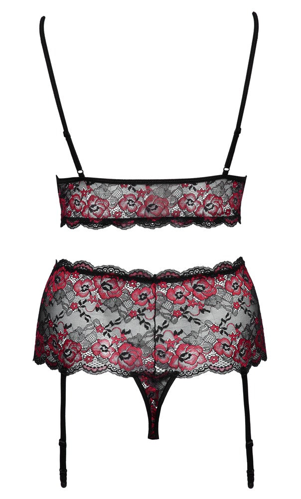 Bra Set Pearl 3XL/4XL - Sujetador y Braguita de Encaje Floral Cottelli Curves