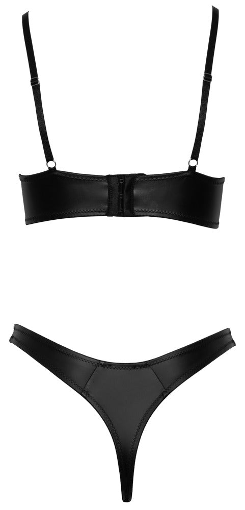 Bra Set Matte Cottelli Lingerie 75B/S - Sujetador con Riostring Negro