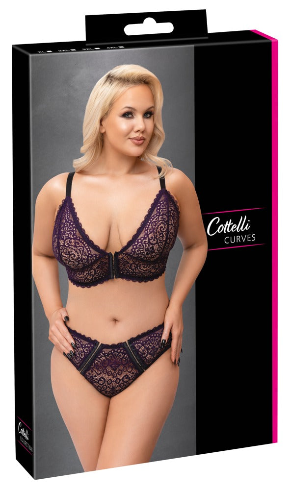 Conjunto Lencería Cottelli Curves Encaje Púrpura Talla 2XL