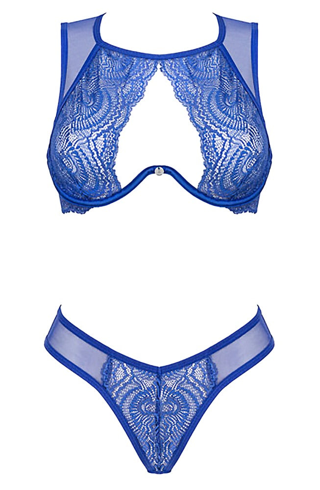Conjunto Sujetador y Braguita Giselia Obsessive - Encaje Azul Real XS/S