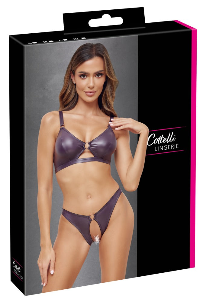 Conjunto Sujetador y Braguita Cottelli Lingerie Wet Look Púrpura Talla L