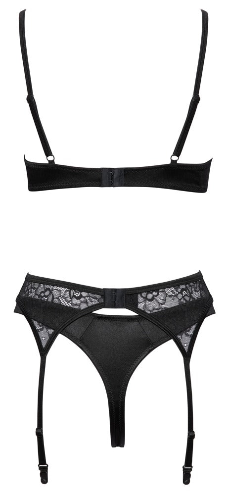 Bra Set Chain 80B/M - Conjunto Sujetador, Liguero y Tanga Cottelli