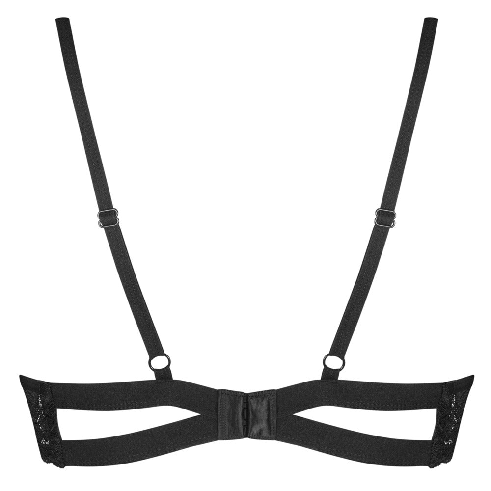 Sujetador Nutris XL/2XL Negro con Encaje Elástico - Obsessive