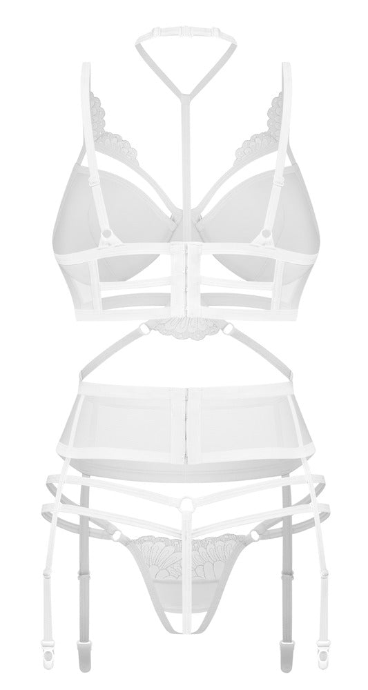 Conjunto Sujetador con Aros, Liguero y Tanga Obsessive Premisis 2XL/3XL
