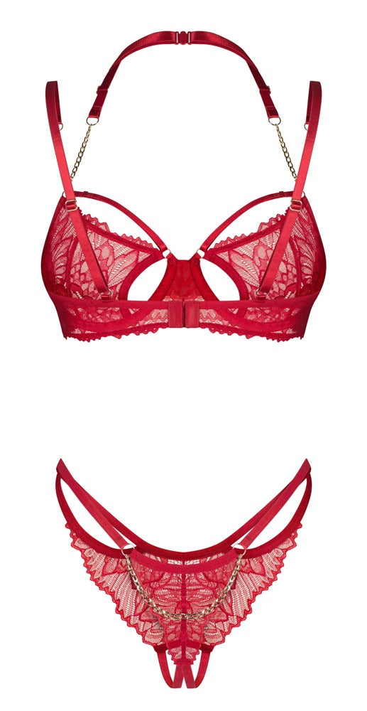 Set Obsessive Red L/XL - Sujetador con Aros y Tanga
