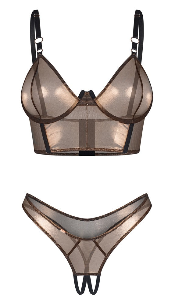 OBS BH Set L/XL Soranna Bronce - Sujetador y Tanga Obsessive